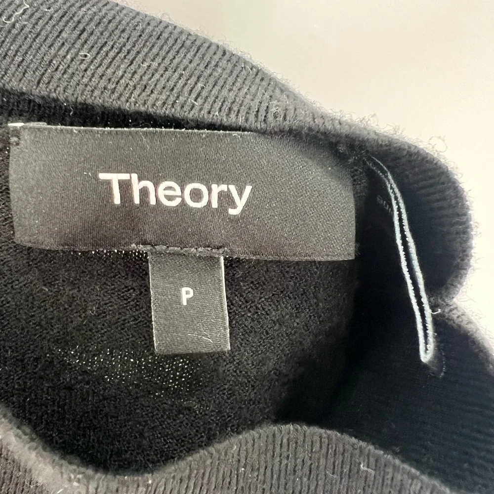 Theory Black Wool Blend Turtleneck Sweater
